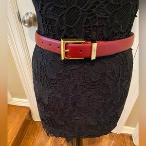 Bill Blass Women Burgundy Leather Belt
